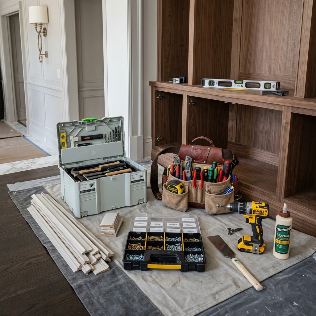 Red Stag handyman professional repairing drywall in Los Angeles home